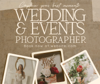 Rustic Wedding Photographer Facebook Post Design