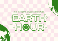 Earth Hour Retro Postcard Image Preview