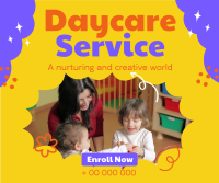 Cloudy Daycare Service Facebook Post Design