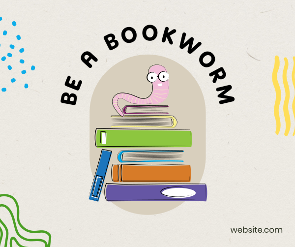 Be a Bookworm Facebook Post Design Image Preview