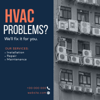 Serving You Excellent HVAC Service Instagram Post Design