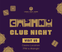 Casino Club Night Facebook Post Design