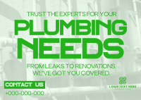 Modern Minimalist Plumbing Services Postcard Design