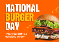 Get Yourself A Burger! Postcard Design