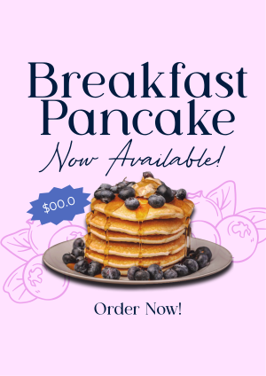 Breakfast Blueberry Pancake Flyer Image Preview