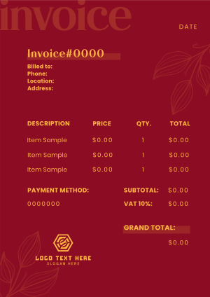 Luxury Dining Invoice Image Preview