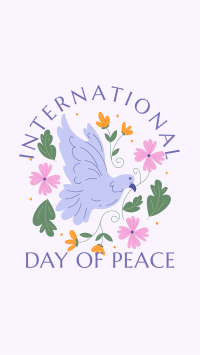 Floral Peace Dove Facebook story Image Preview