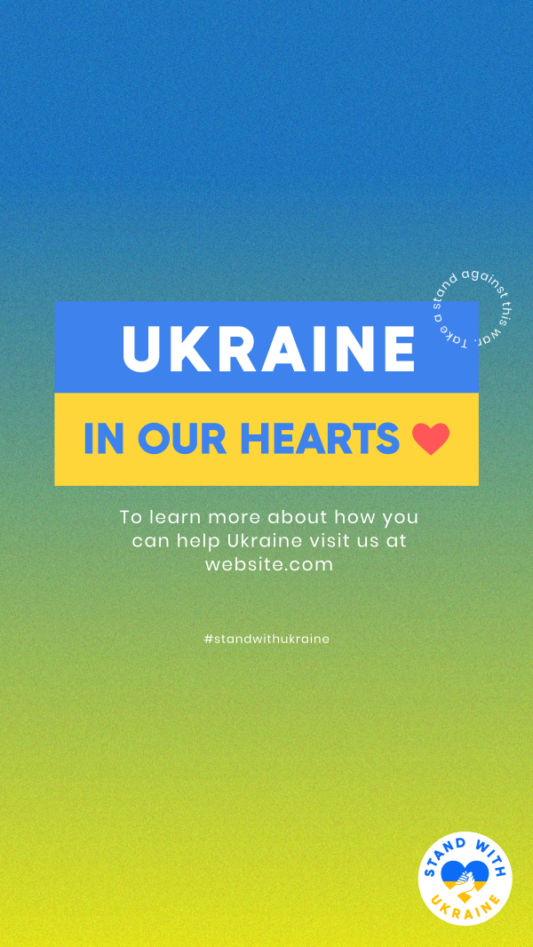Ukraine In Our Hearts Instagram Story Design Image Preview
