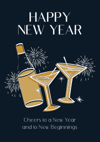 New Year Toast Poster Design