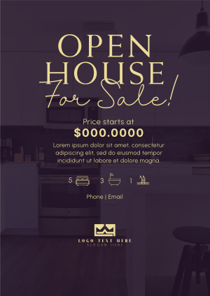 Open Grey House Flyer Image Preview