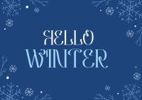 Cold Hugs And Snowflake Postcard Design