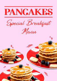 Pancakes For Breakfast Poster Design