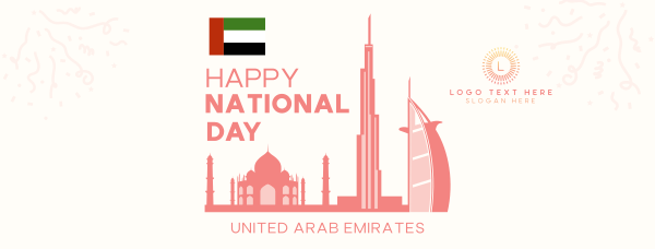 UAE National Day Landmarks Facebook Cover Design Image Preview