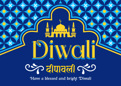 Blessed Bright Diwali Postcard Image Preview
