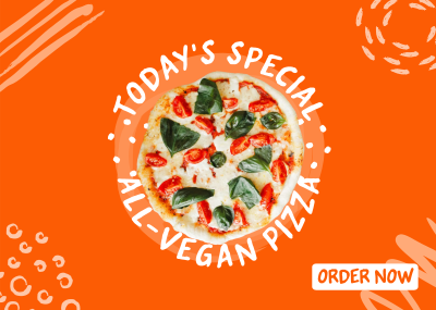 Vegan Pizza Postcard Image Preview