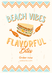 Flavorful Bites at the Beach Flyer Design