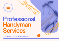 Professional Handyman Services Postcard Image Preview