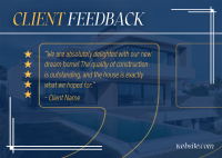 Client Testimonial Construction Postcard Design