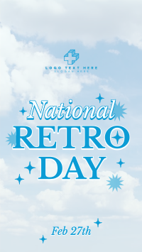 National Retro Day Clouds YouTube Short Design