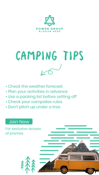 Camping Tips Facebook Story Design