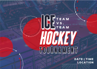 Sporty Ice Hockey Tournament Postcard Image Preview