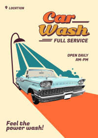 Retro Car Wash Poster Design