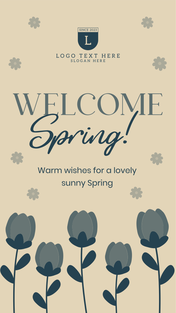 Welcome Spring Greeting Facebook Story Design Image Preview