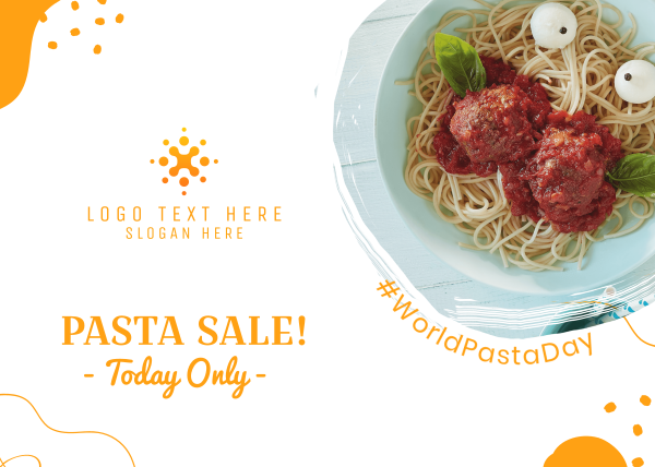 Fun Pasta Sale Postcard Design Image Preview