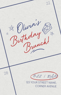 Minimalist Birthday Brunch Invitation Preview