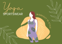 Yoga Sportswear Postcard Design