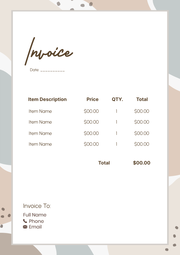 Camouflage  Invoice Design Image Preview