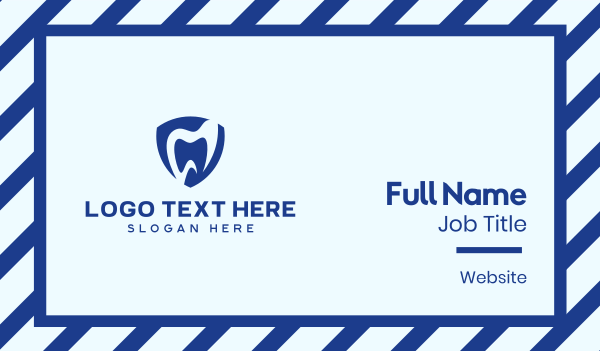 Blue Dental Shield Business Card Design Image Preview