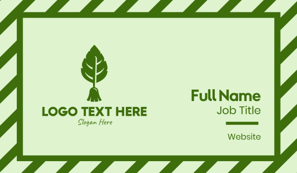 Nature Leaf Broom Business Card Design Image Preview