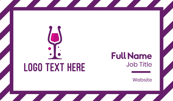 Purple Wine Glass Business Card Design Image Preview
