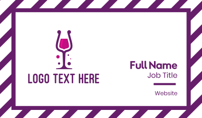 Purple Wine Glass Business Card