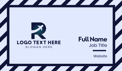 Blue Airplane Letter R Business Card Image Preview