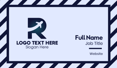 Blue Airplane Letter R Business Card