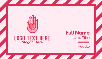 Pink Caring Hand Business Card Image Preview