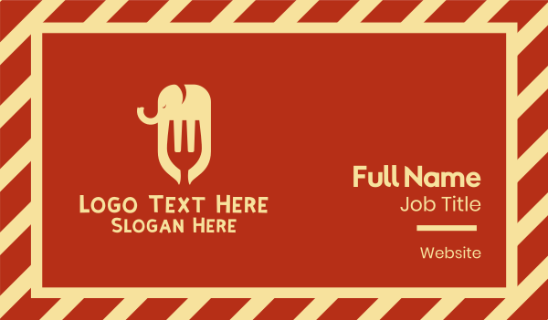 Elephant Fork Restaurant  Business Card Design Image Preview