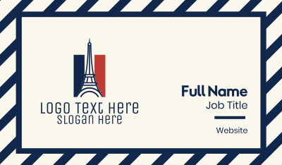 Eiffel Tower France Flag  Business Card Image Preview