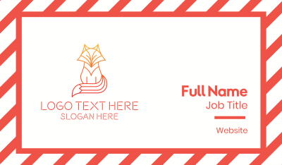 Minimalist Fox Outline Business Card Image Preview