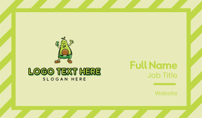 Happy Avocado Drink Mascot Business Card Image Preview