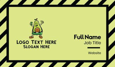 Happy Avocado Drink Mascot Business Card
