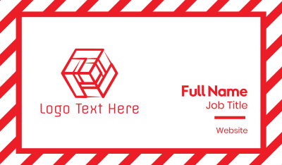 Red Geometric Cube Business Card Image Preview