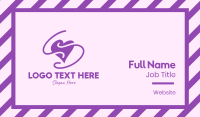 Purple Heart Squiggle Business Card Design