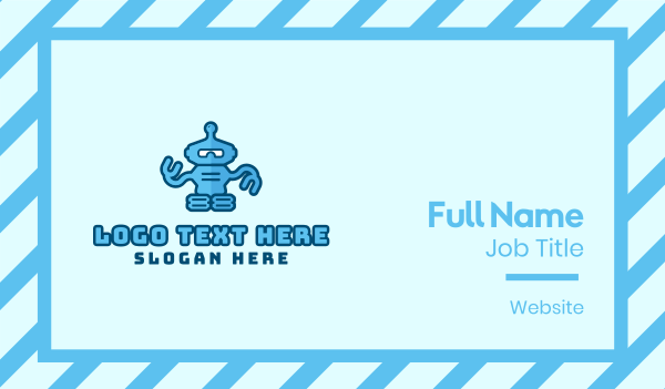 Blue Tech Robot Business Card Design Image Preview