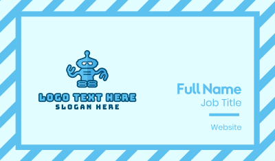 Blue Tech Robot Business Card Image Preview