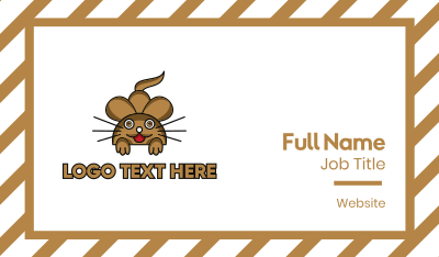 Brown Mouse Outline Business Card