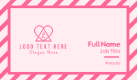 Pink Triangular Heart Business Card Design