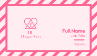 Pink Triangular Heart Business Card Image Preview